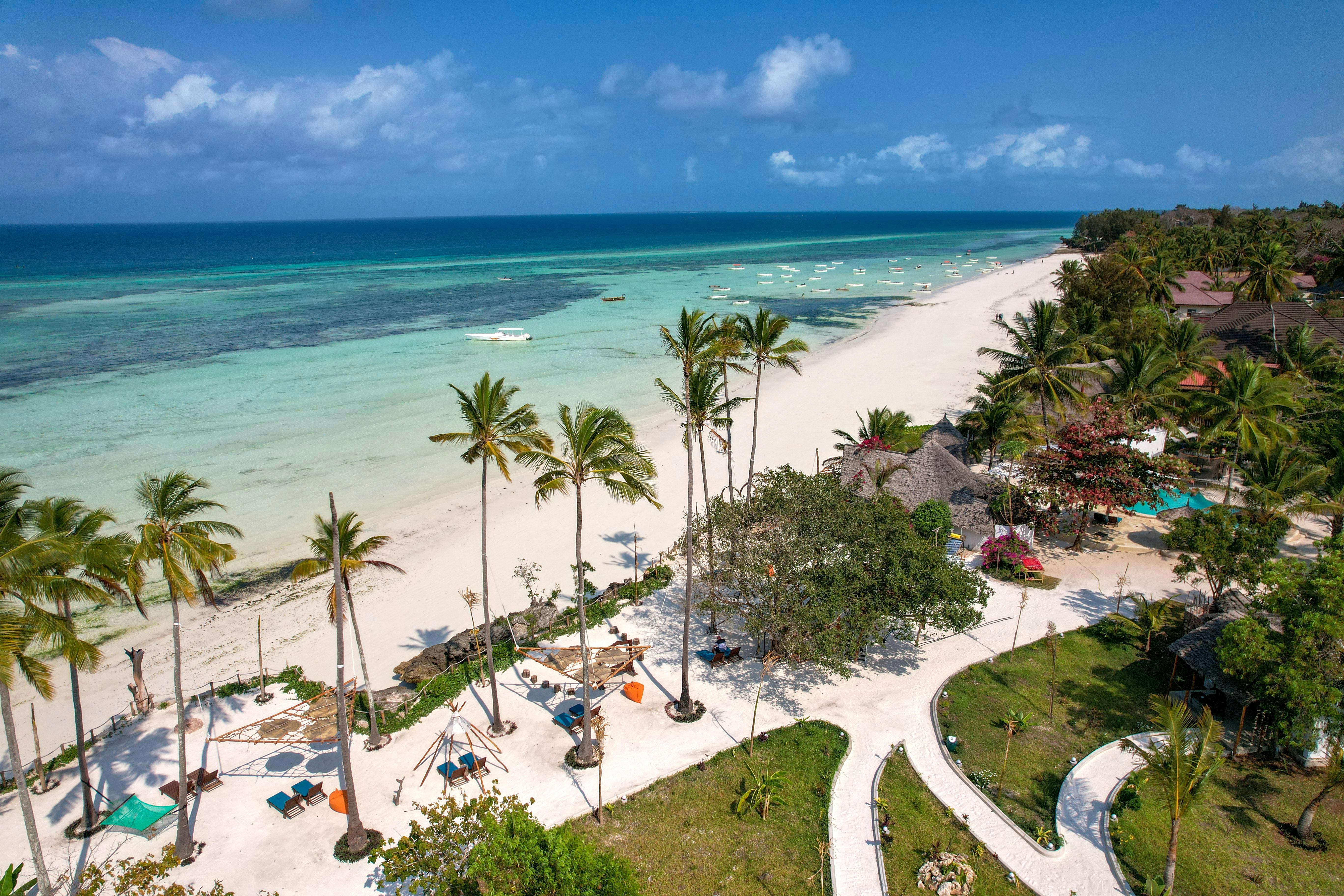 An aerial view of the Unguja Beach and Luxury Resort