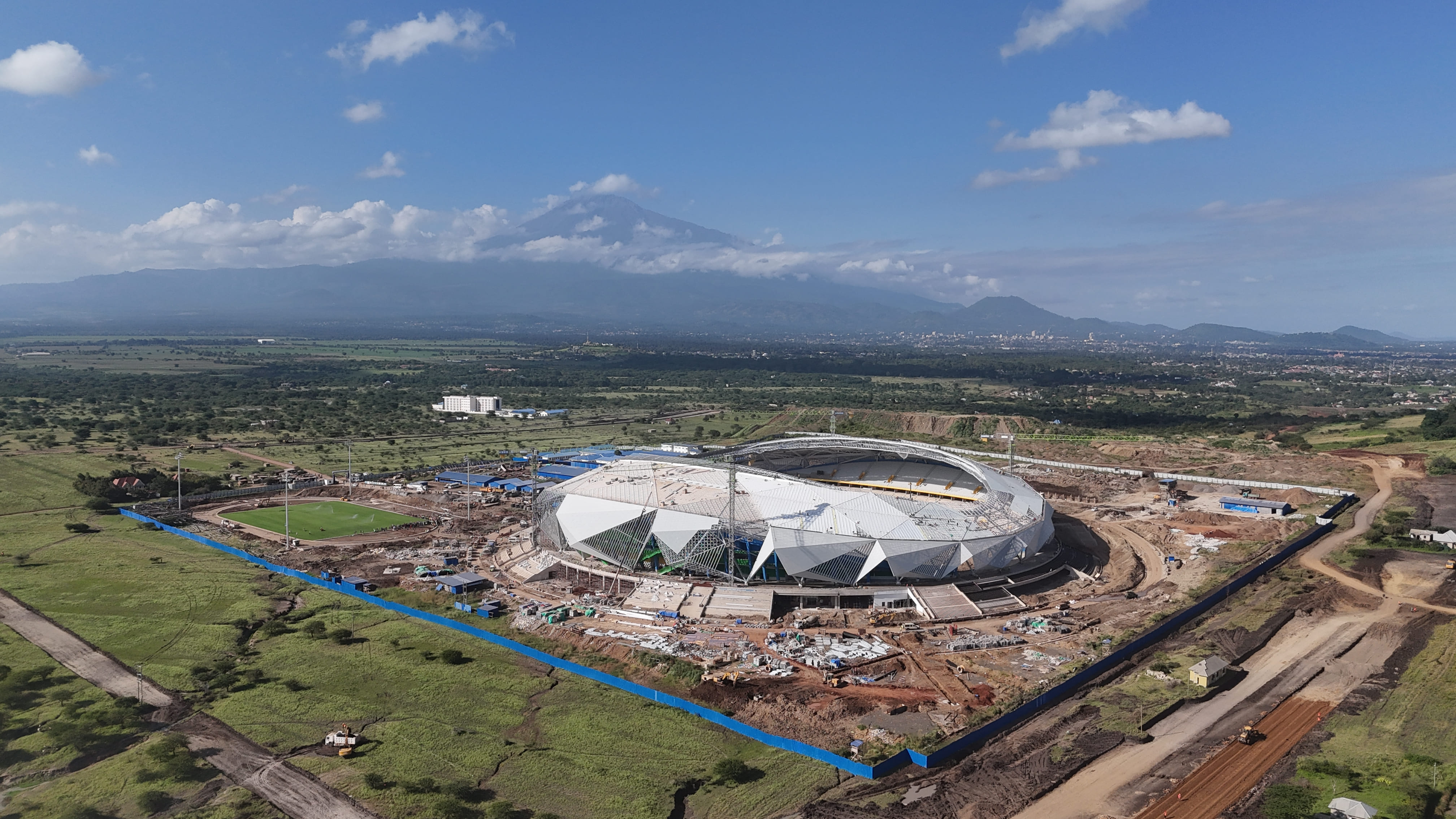 The Samia Suluhu Hassan International Stadium in constructon process Arusha