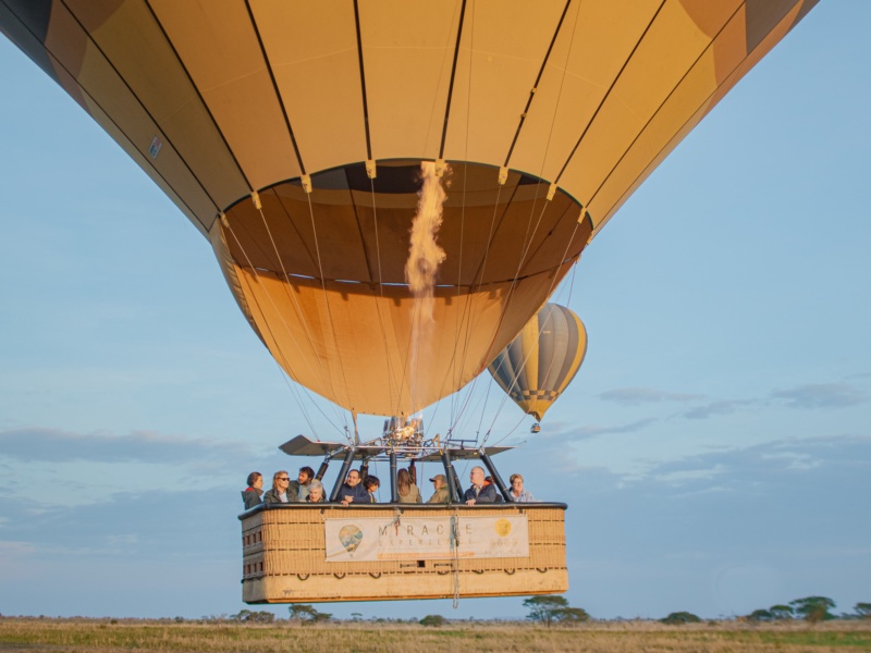Travellers on a Balloon Safari Flight